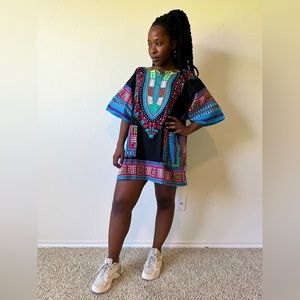 Vibrant African Print Dashiki shirt/dress